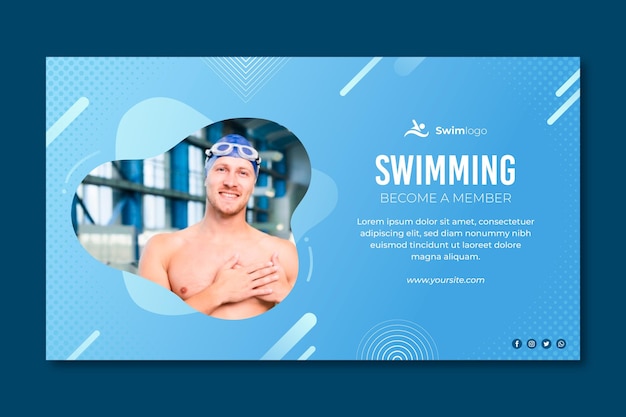 Vettore modello di banner di nuoto