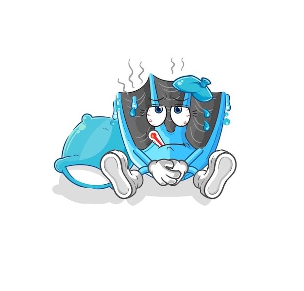 swimming fin sick vector cartoon character