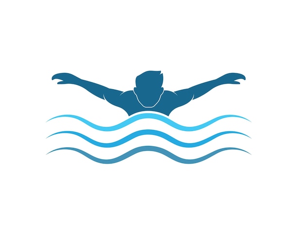 Swimming icon logo vector illustration design