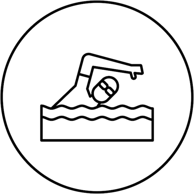 Immagine vettoriale dell'icona di nuoto può essere utilizzata per gli sport acquatici