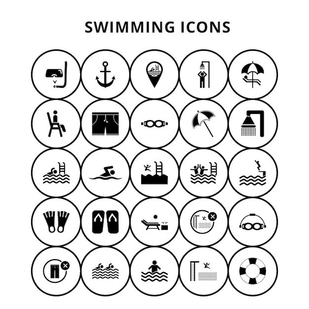 Vector swimming icons