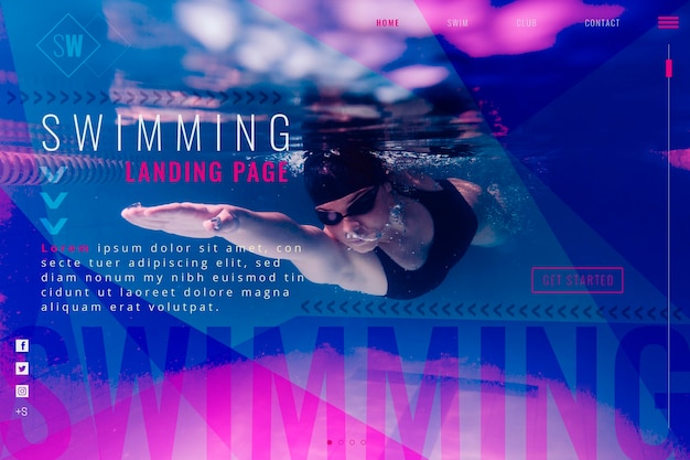 Swimming landing page