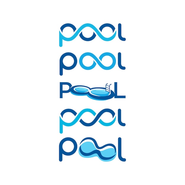 Swimming letter logo with a choice of various shapes