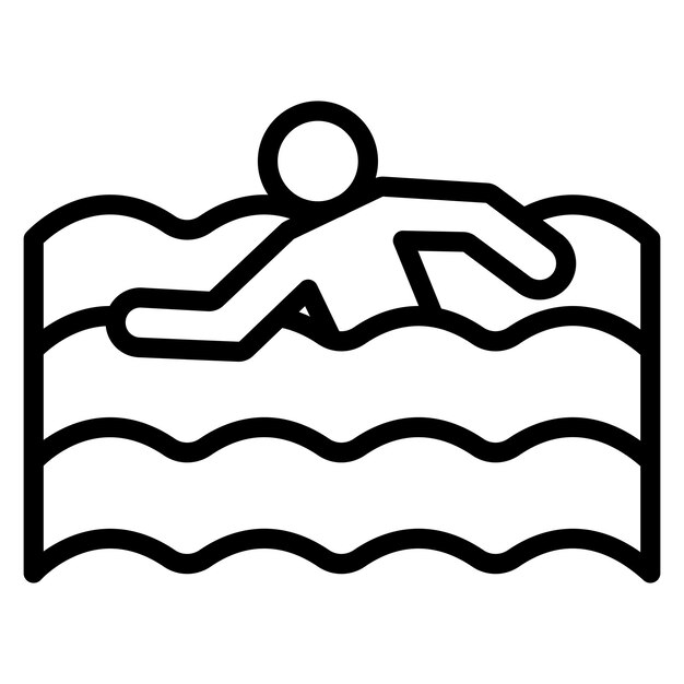 Swimming Line Illustration