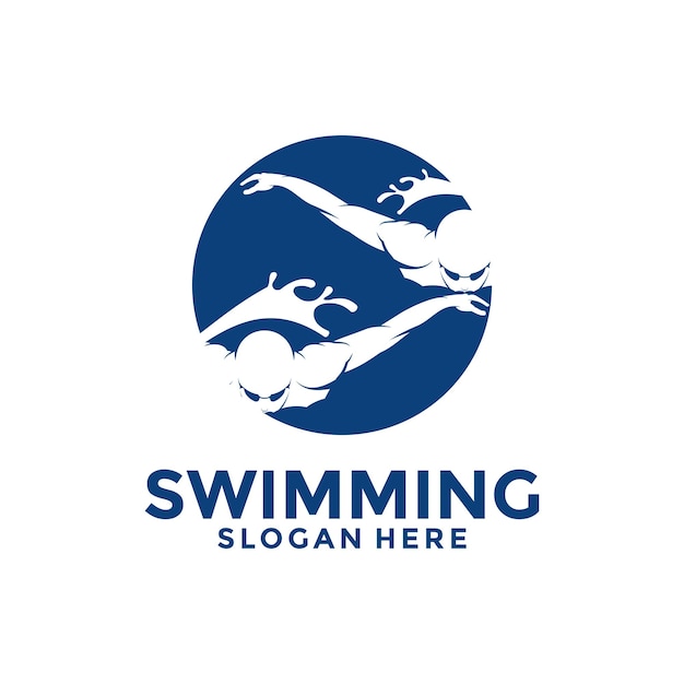 swimming logo icon vector Swim logo ontwerp sjabloon