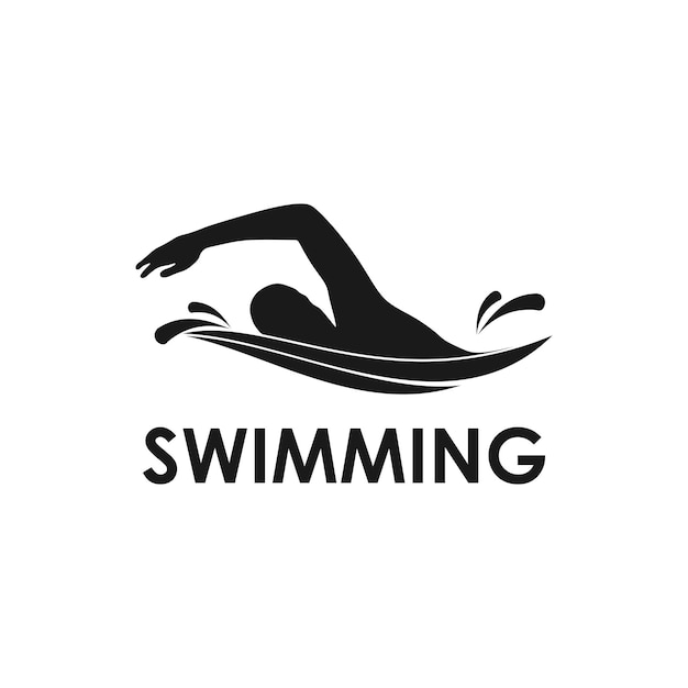 Vettore modello di logo di nuoto