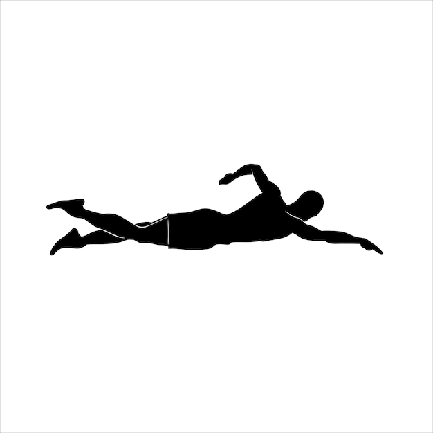 swimming man silhouette illustration