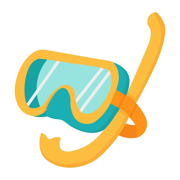 Vector swimming mask for deep diving. doodle flat clipart. all objects are repainted.