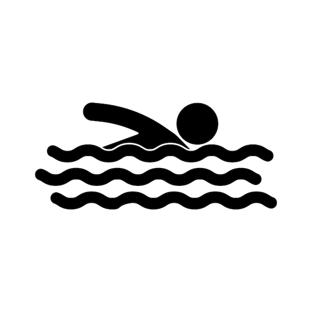 Vector swimming person icon vector