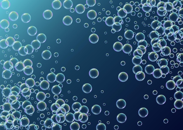 Vector swimming pool background with soap bubbles and foam.