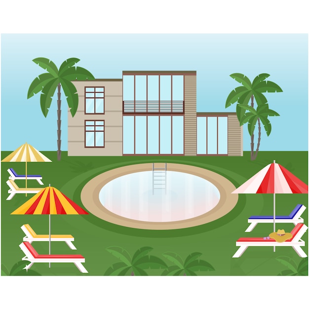 Vector swimming pool background