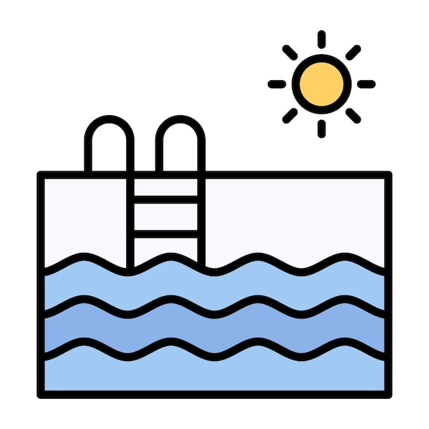 Swimming Pool Flat Illustration