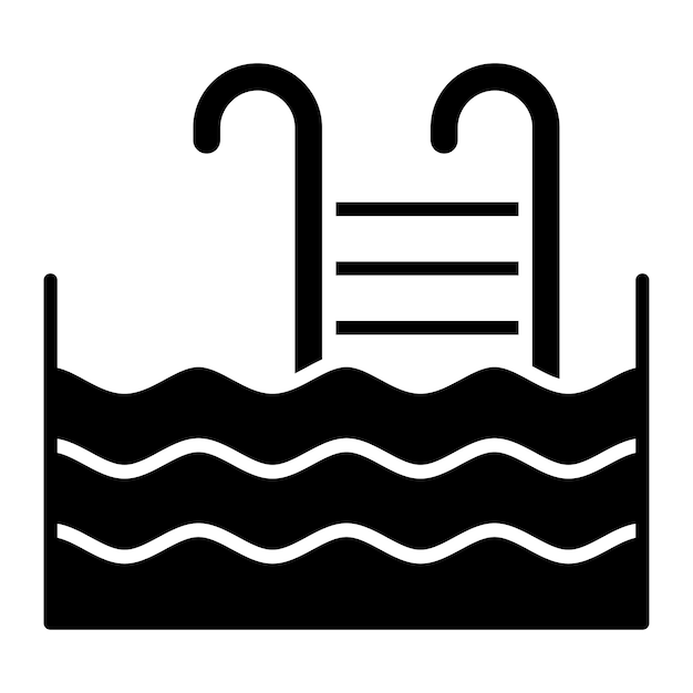 Swimming Pool Glyph Solid Black Illustration