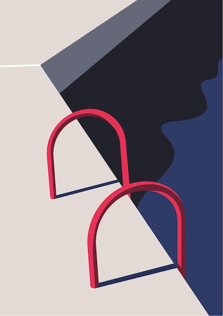 Swimming pool handrail vector