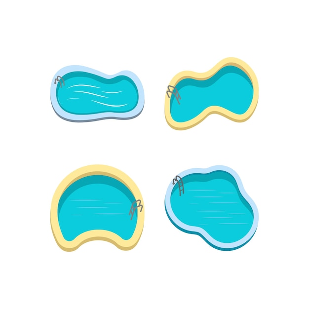 Vector swimming pool icon set design template