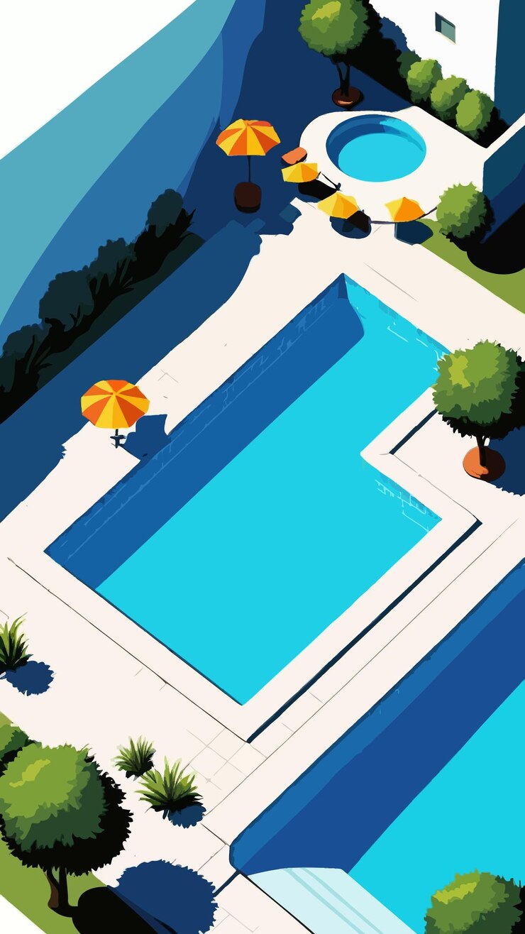 Vector a swimming pool illustration cartoon drawing artwork vector