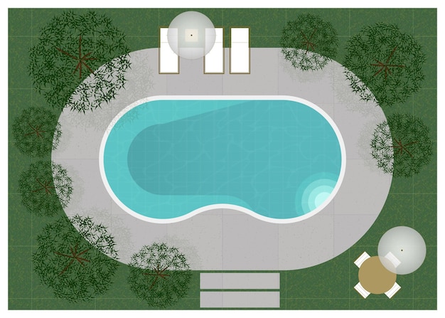 Vector swimming pool layout