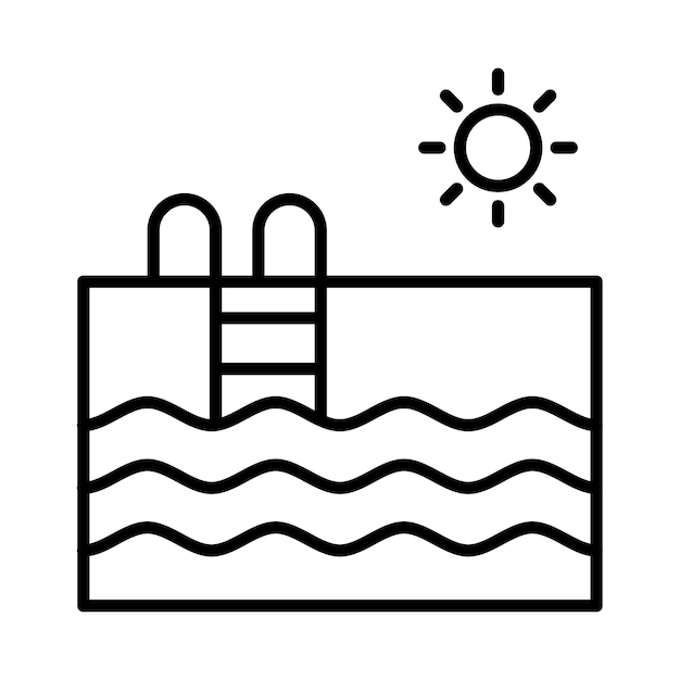 Vector swimming pool line illustration