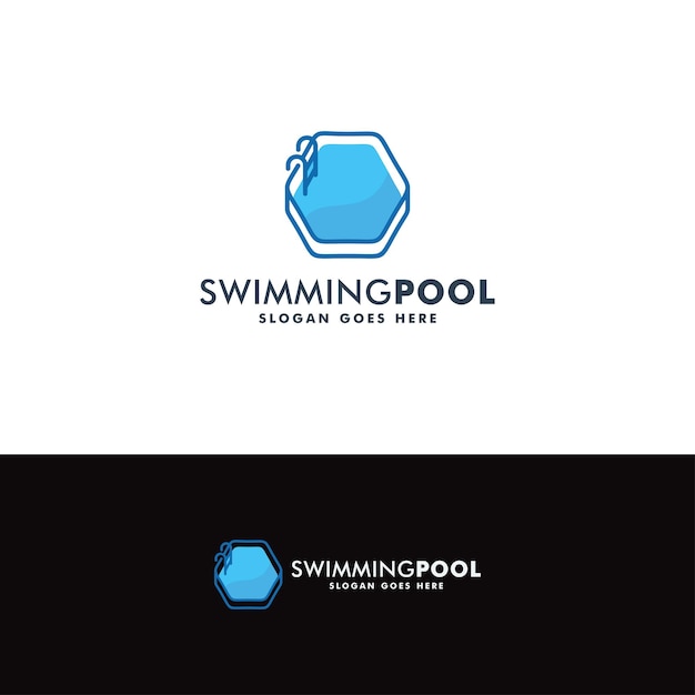 Vector swimming pool logo design vector illustration