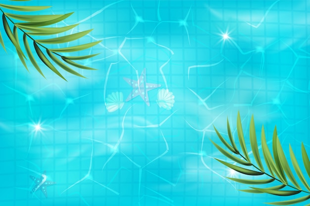 Vector swimming pool top view background. luxury swimming pool.  summer background.