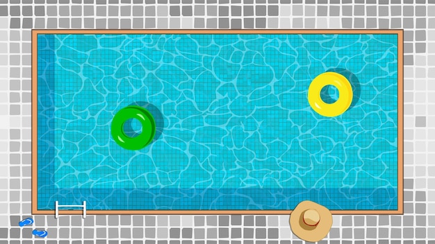 Vector swimming pool top view. vector illustration