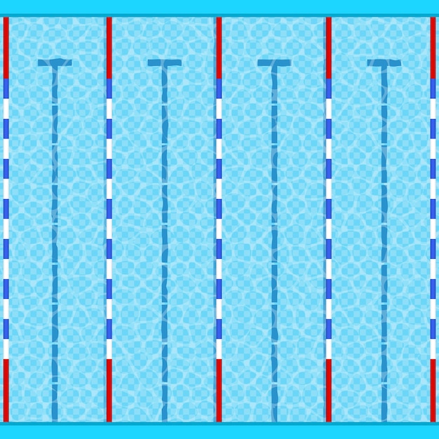 スポーツやレクリエーションのための青い水とスイミングプールの上面図。