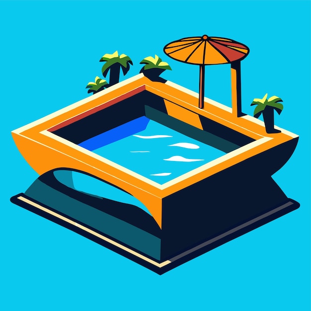 Vector swimming pool vector illustration