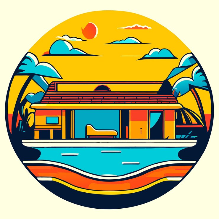 Vector swimming pool vector illustration