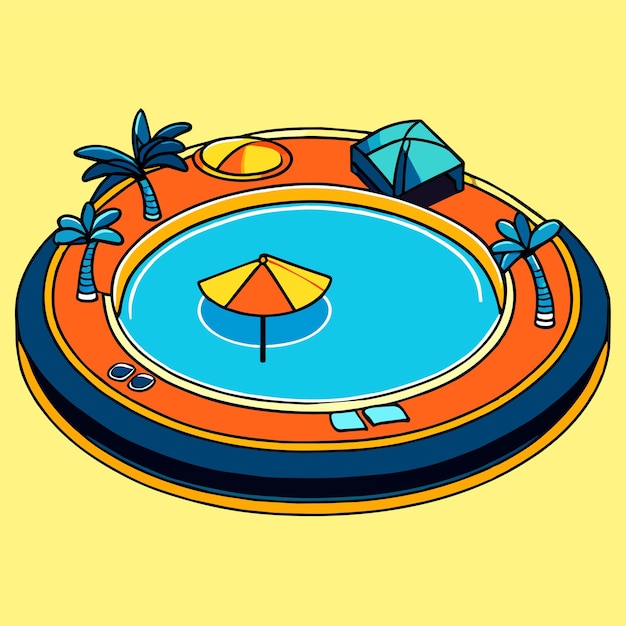 Vector swimming pool vector illustration