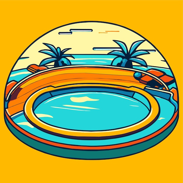 Vector swimming pool vector illustration