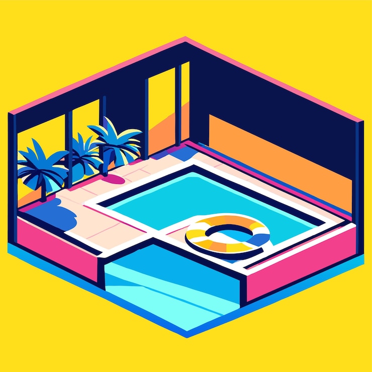 Vector swimming pool vector illustration