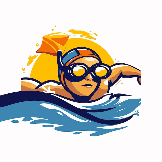 Swimming pool vector logo ontwerp Swimming club logo ontwerp sjabloon