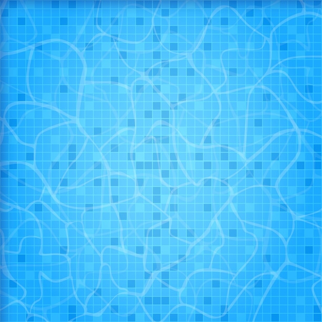 Vector swimming pool water surface background view top clear transparent water texture