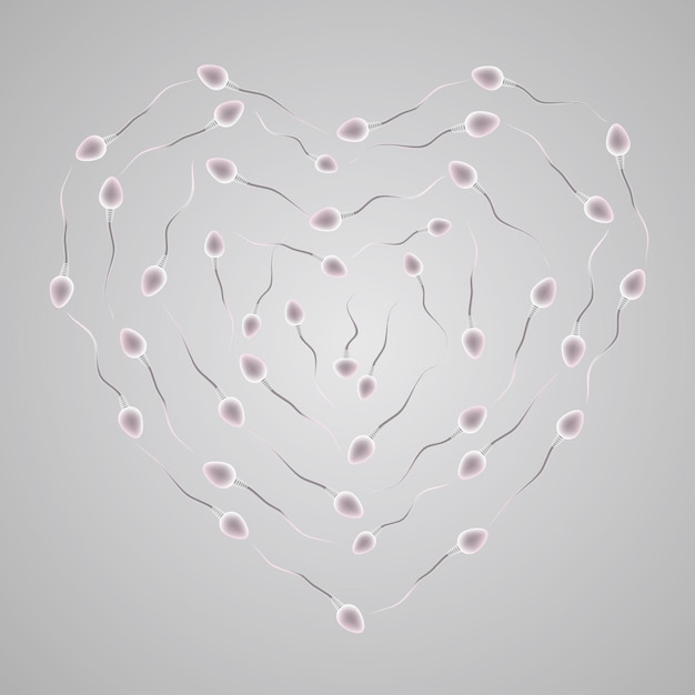 Swimming sperm,form the shape of the heart-shaped.