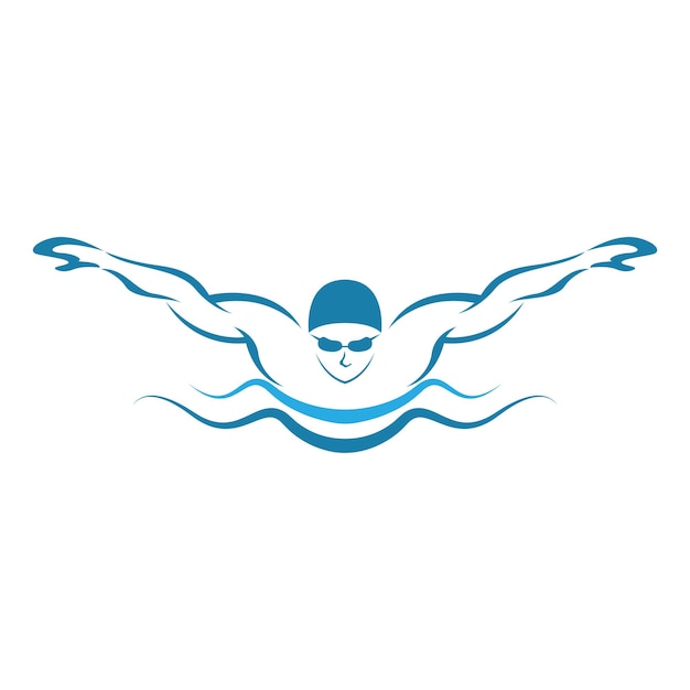 Logo dell'icona dello sport di nuoto