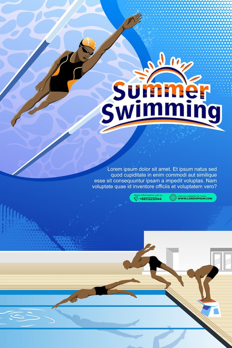 Vector swimming sport illustration vector swimming background for banner poster and flyer