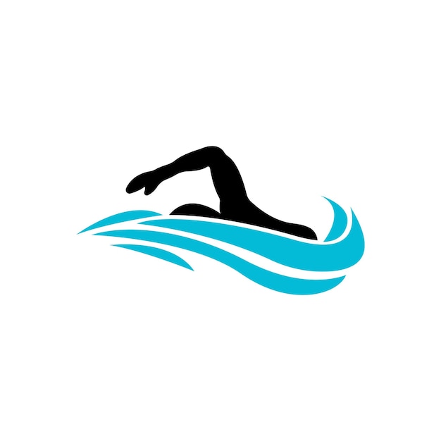 Swimming sport logo ilustration vector design template