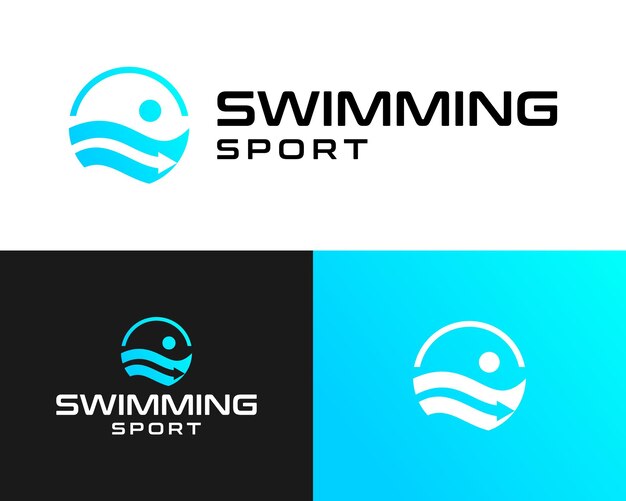 Vector swimming sport water gezondheidswedstrijd hobby logo ontwerp