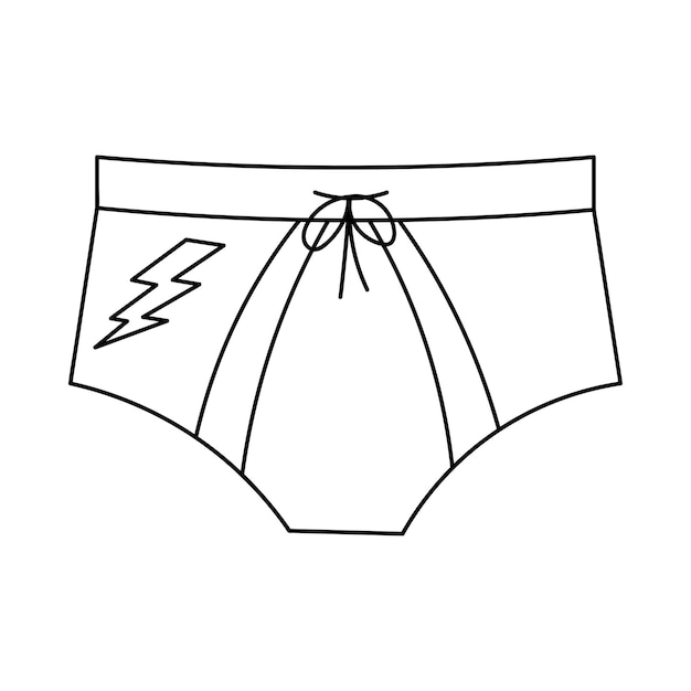 Swimming trunks for men Doodle simple clipart All objects are repainted