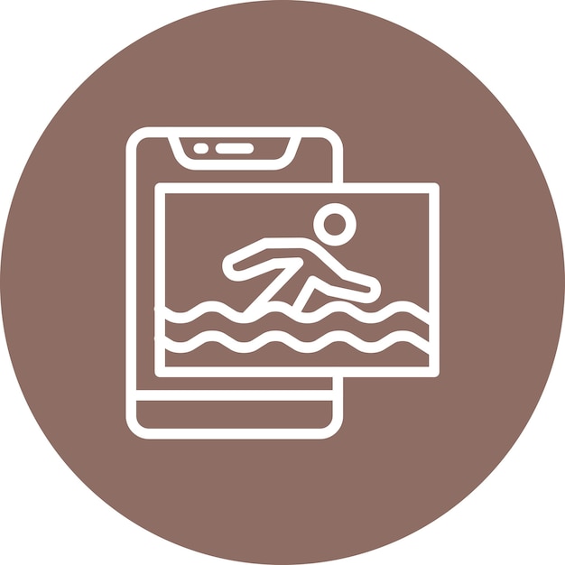 Illustrazione dell'icona vettoriale di nuoto della serie di icone dell'app workout