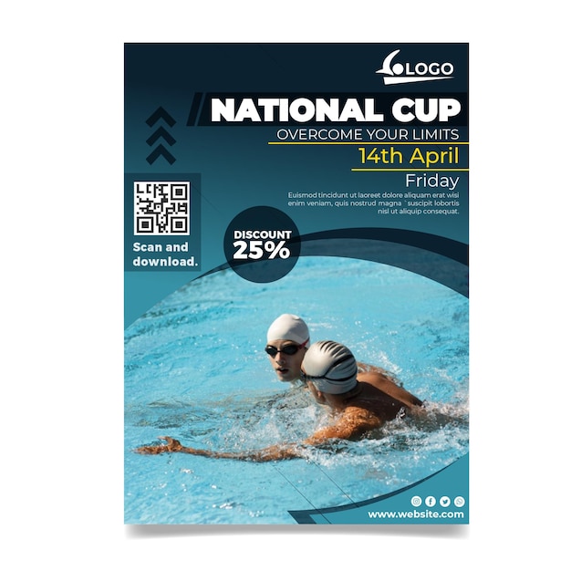 Swimming vertical flyer template