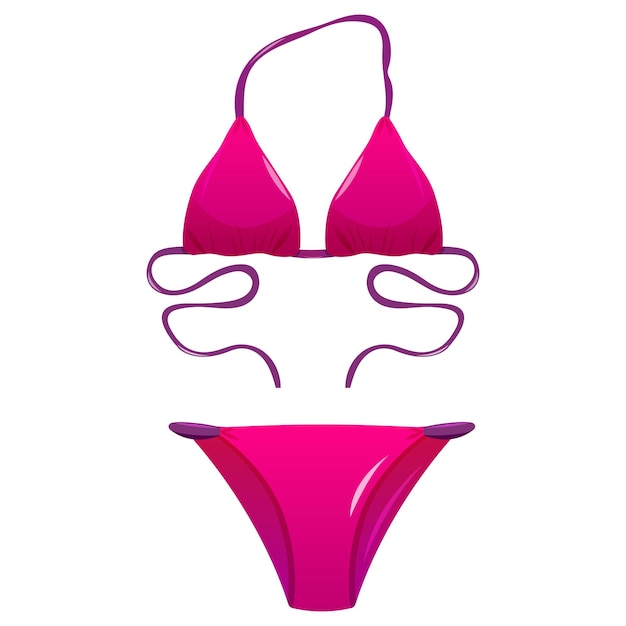 Swimsuit cartoon vector illustration of beach accessories for summer holidays