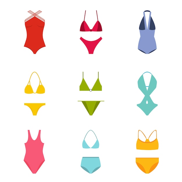 Swimsuit simple icon set