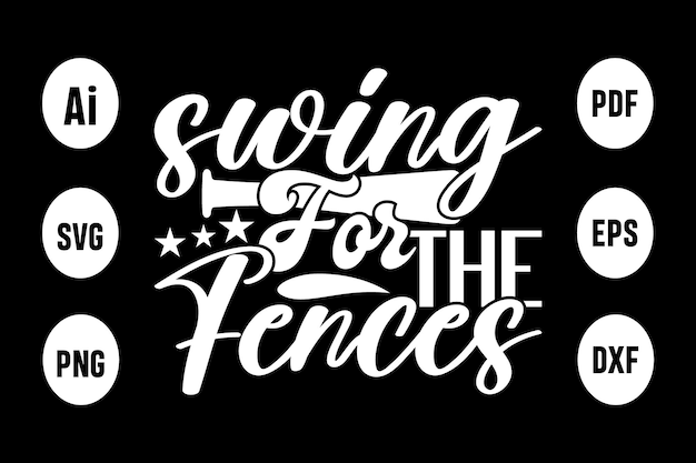 Vector swing for the fences logo