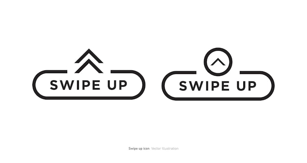 Swipe up arrow up buttons Text swipe up Social media concept Vector illustration