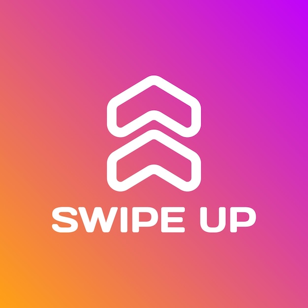 Vector swipe up button icon flat gradient up arrow swipe up button ui design swipe up button vector icon