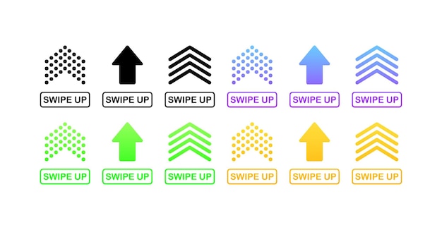Swipe up Flat color swipe up pointers Vector icons