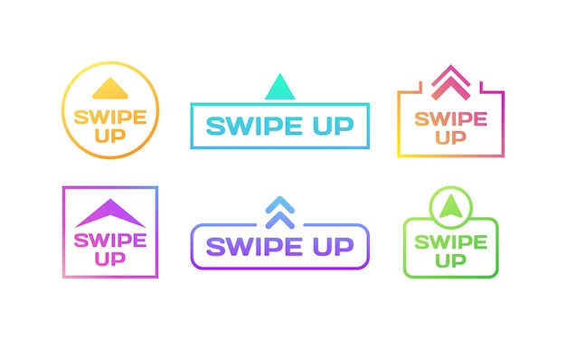 Vector swipe up icon set flat style vector icons