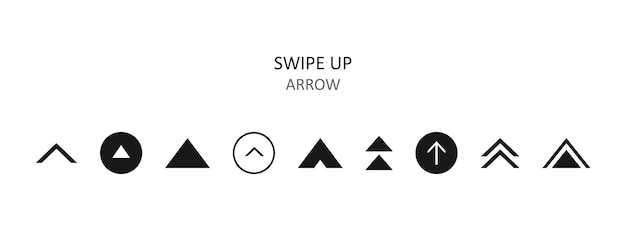 Swipe up icon set isolated on background for social media stories, scroll pictogram. arrow up logo for blogger.