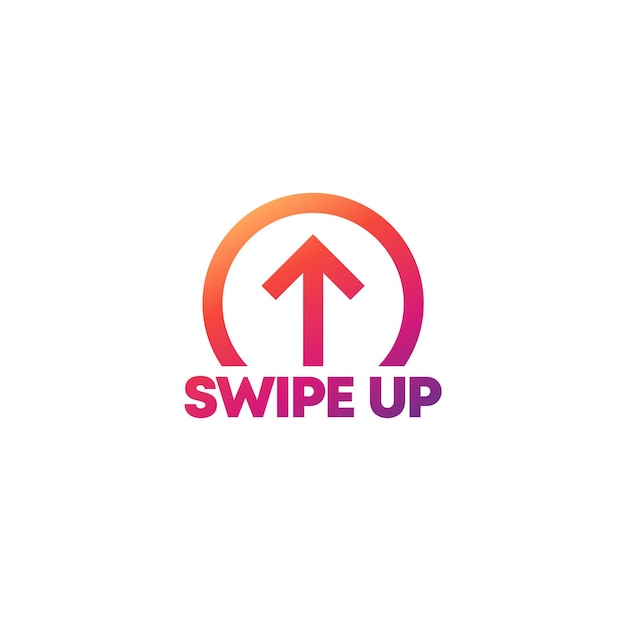 Swipe up icon with arrow